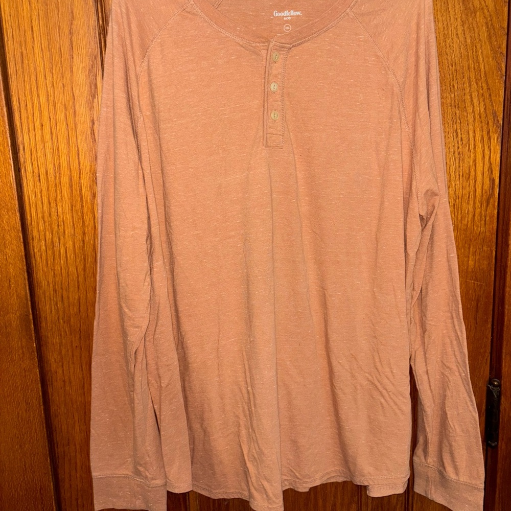 Goodfellow & Co Henley Shirt in Warm Orange